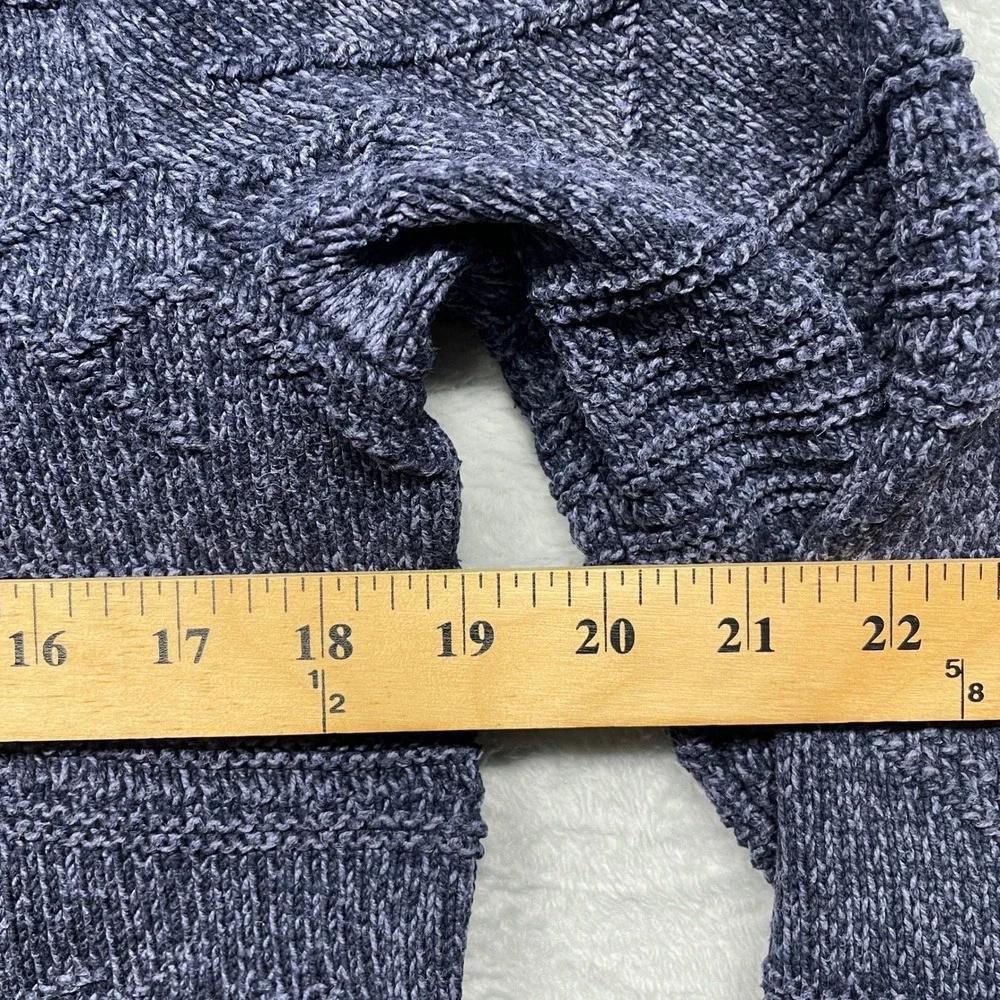 J.Crew Mercantile Cardigan Men Small Blue Shawl Collar Cable Knit Cotton Sweater